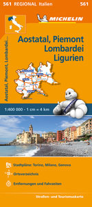 Piemont Michelin Karte Aostatal Lombardei und Ligurien